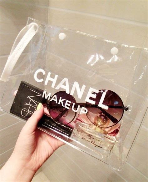 chanel clear makeup bag|chanel makeup bag for sale.